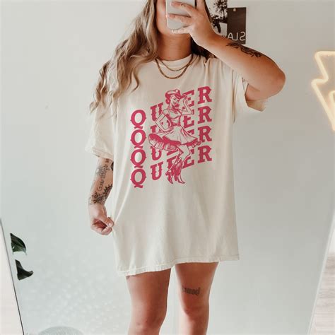 Queer Y2k Tee Shirt Pride Tee Femboy Clothing 90s Oversized Tshirt Retro Lesbian LGBTQ Gift