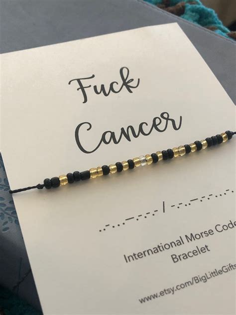 Morse Code Bracelet Fuck Cancer Cancer Bracelet Cancer Etsy