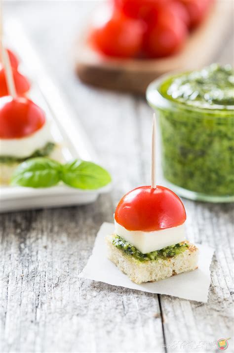 Caprese Bites With Pesto Cooking On The Front Burner