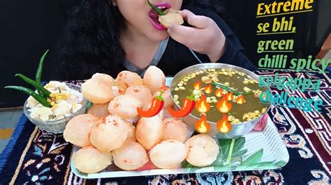 EXTREME Spicy Green Chilli Spicy GolgappaPanipuri Eating Challenge