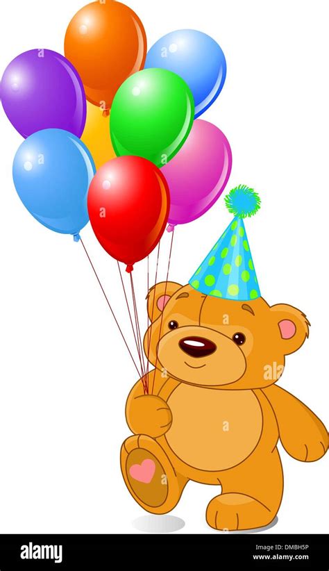 Teddy Bear With Balloons Stock Vector Image Art Alamy