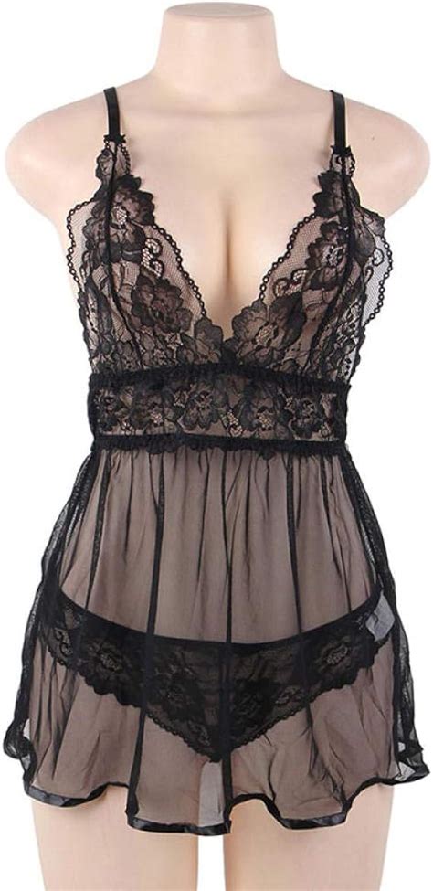 Fonxos Woman Underwear Sexy Lingerie Sexy Lace Nightdress Temptation