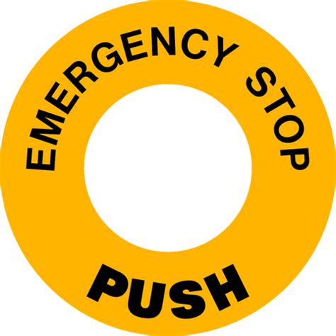 emergency stop push western safety sign