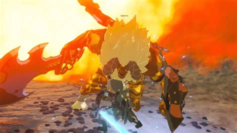 Fierce Deity Reveals His True Power To A Gold Lynel Zelda Breath Of