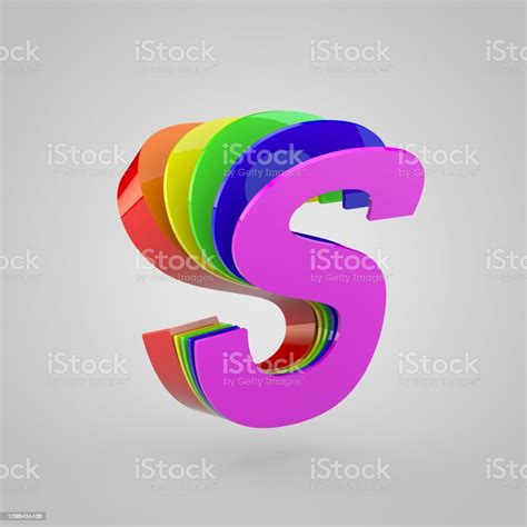 3d Letter S Uppercase 3d Render Cutaway Rainbow Font Pride Colors