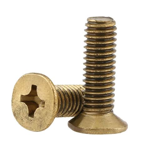 20pcs Din965 Gb819 M2 M25 M3 M4 Brass Cross Countersunk Screws Flat Head Machine Screw In Bolts