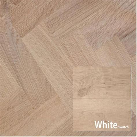 Herringbone Parquet White Oiled Engineered Oak 15 X 100 X 600mm 1 To 15mmextra Small To 100mm