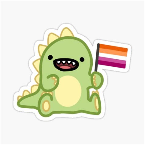 Dino Lesbian Flag Sticker For Sale By Korialis Redbubble