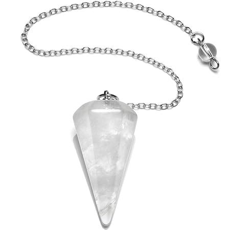 Amazon Manifo Natural Clear Quartz Crystal Pendulum Faceted Point