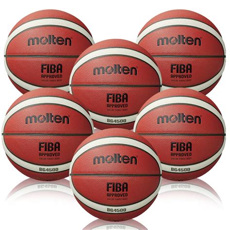 Kit 6 Bolas De Basquete Molten BG4500 Basketball FIBA Approved T7