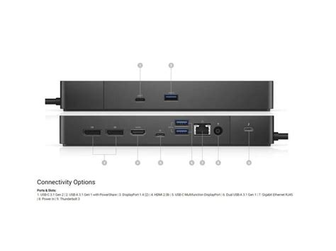 Dell Thunderbolt Dock Wd19tbs With 130w Power Delivery No 35mm Ports Usb C Thunderbolt 3