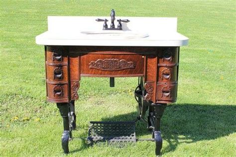 Treadle Sewing Cabinet Repurposed Into A Sink As Seen On Etsy