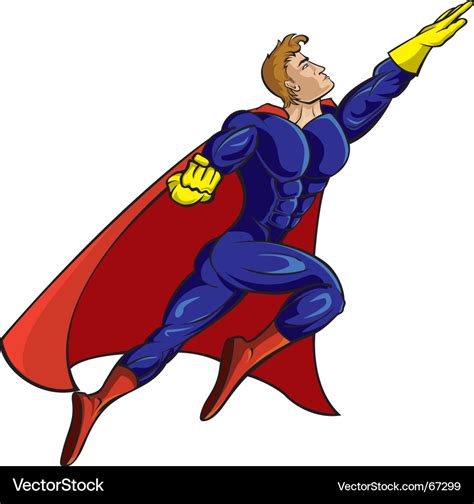 Super Hero Flying Royalty Free Vector Image Vectorstock