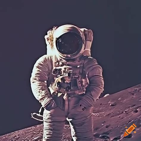 Vintage Image Of An Astronaut On The Moon On Craiyon