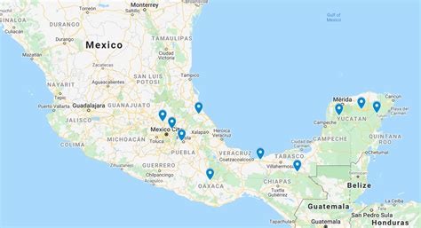 map of mexican pyramids 7