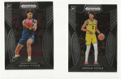 2019 20 2 JORDAN POOLE Panini Prizm Draft Picks ROOKIES Michigan