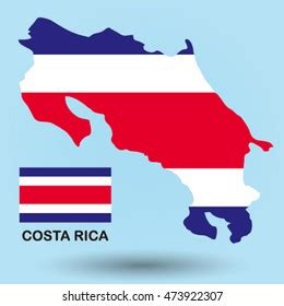 Costa Rica Flag Map Stock Vector (Royalty Free) 473922307 | Shutterstock