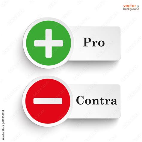 Pro Contra Round Icons Stock Vektorgrafik Adobe Stock