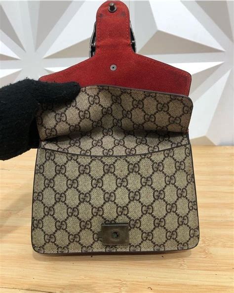 Gucci Made In Italy Pvc Mix Kulit Asli Fesyen Wanita Tas Dompet Di