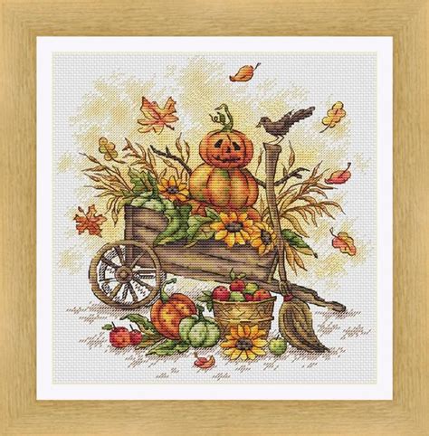 Fall Cross Stitch Patterns And Kits Decor Autumn Leaves Mini Pattern