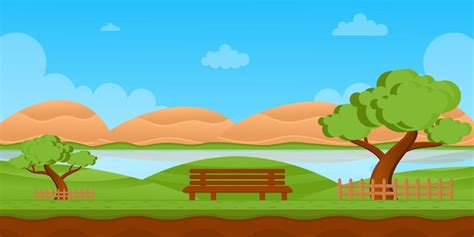 Premium Vector | A valley background flat illustration game background