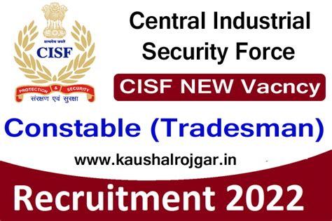 Cisf Constable Tradesman Recruitment