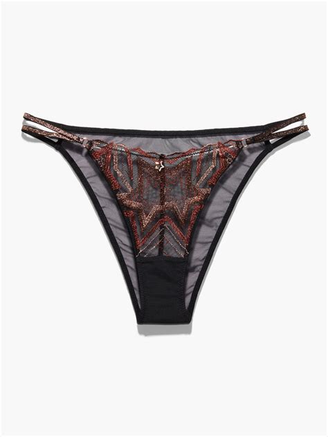 Shining Star Lace String Bikini In Brown Multi Red Savage X Fenty