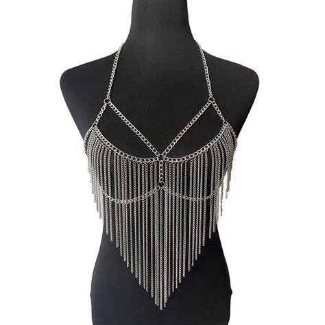 Fashion Summer Bikini Body Chain Belly Gold Waist Beads Jewelry Harness Chest Chain For Women