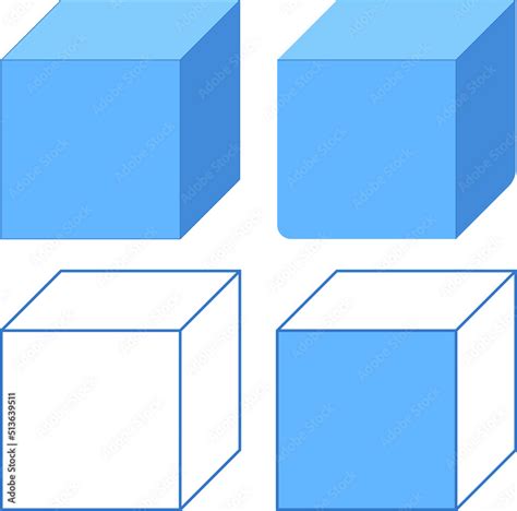 cube   perspective shape cube model vector illustration