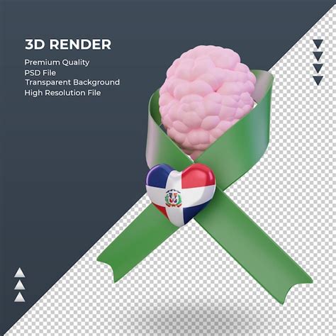 Premium PSD | 3d mental health day dominican republic flag rendering