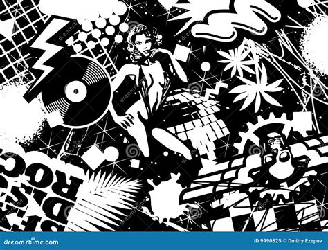 Sex Disco Rock Stock Vector Illustration Of Girl Background