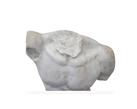 19th Century Grand Tour Marble Nude Torso Sculpture Life Size For Sale
