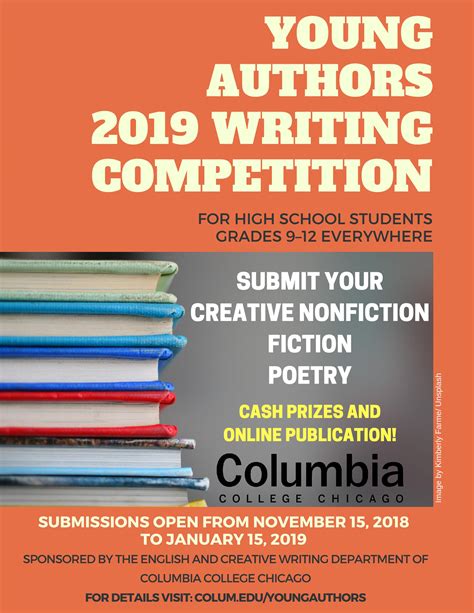 Submissions Open Young Authors Writing Competition