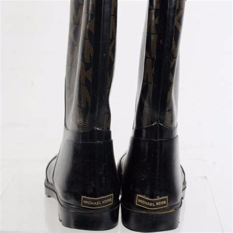 Michael Kors Shoes Michael Kors Black Rubber Textile Rain Boots