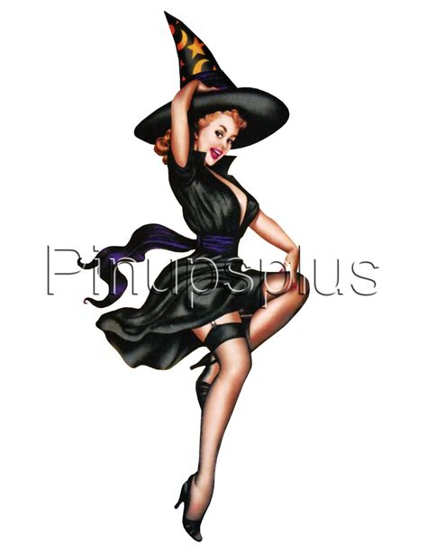 Sexy 50s Vintage Witch Pinup Girl Waterslide Decal By Pinupsplus