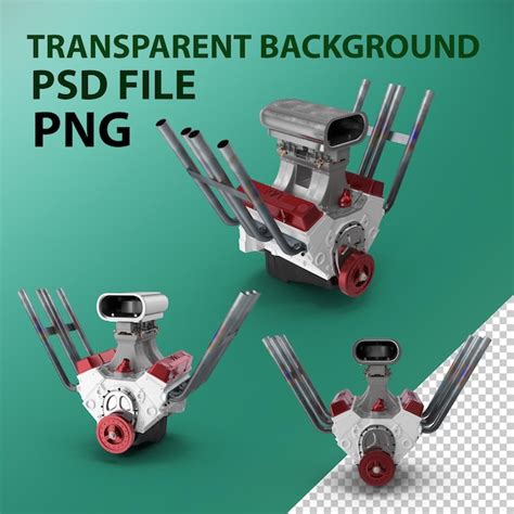 Hot Rod Png Motor V8 Png PSD Premium
