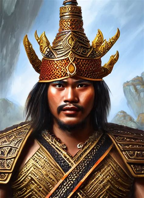 Smart Tai Warlord Closeup Portrait Historical Hero Stable