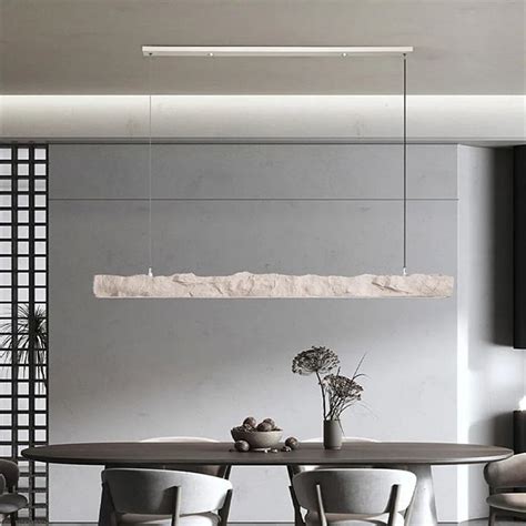 Afralia Wabi Sabi Wind LED Strip Pendant Lights Chandelier For Dining