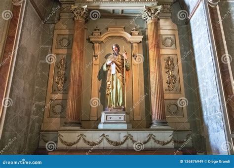 Saint James Apostle Statue at Santiago Metropolitan Cathedral, Patron of Santiago City ...