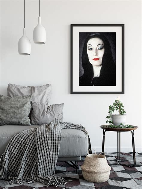 Morticia Addams the Addams Family Painting Movie Poster Horror Wall Art ...