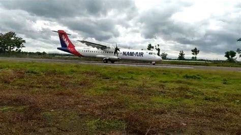 Pesawat NAM Air Mendarat Mulus Di Bandara Ngloram Kabupaten Blora