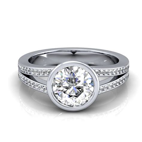 Custom Bezel Split Shank Engagement Ring Reserved Gerry The Jeweler