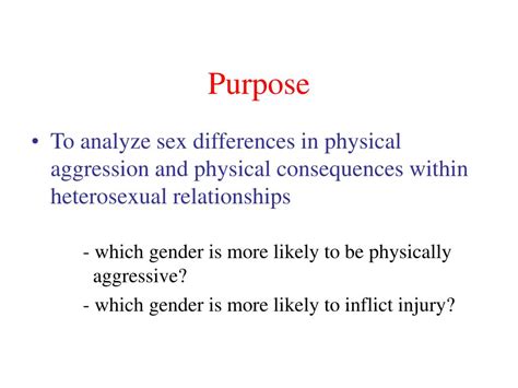 PPT Analysis Of Sex Differences In Heterosexual Partner Aggression