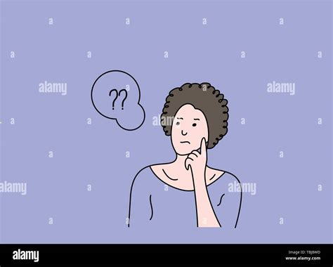 Vector Illustration Of Cartoon Woman Thinking Stock Vector Image Art