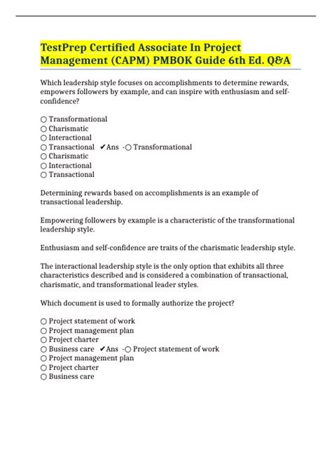 TestPrep Certified Associate In Project Management (CAPM) PMBOK Guide