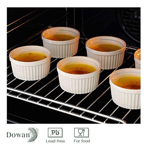 Dowan 4 Oz Ramekins Ramekins For Creme Brulee Porcelain Ramekins Oven Safe Classic Style