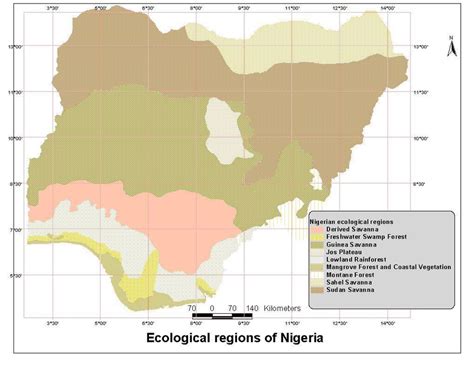 Map of Nigeria indicating different Ecological Zones | Download ...