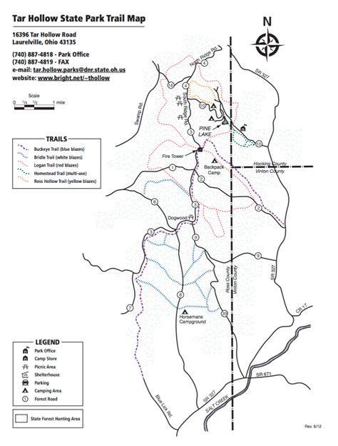 Tar Hollow State Park Map