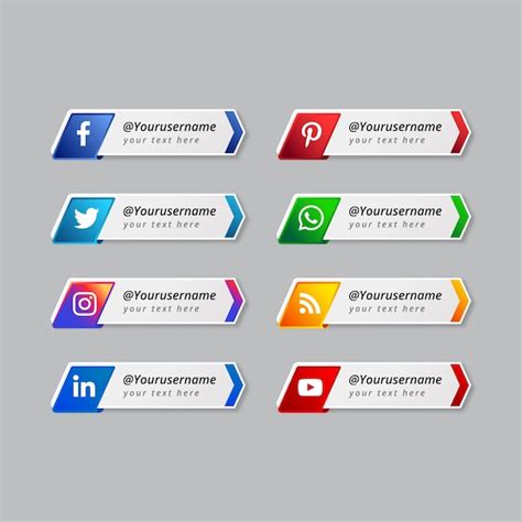 Premium Vector Modern Popular Social Media Lower Third Set