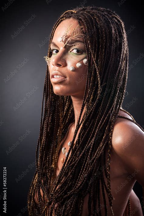 Portrait Of A Naked African American Woman With Dreadlocks Stock Photo Adobe Stock